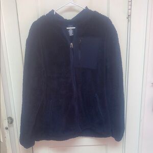 Navy Fleece Zip-Up Jacket